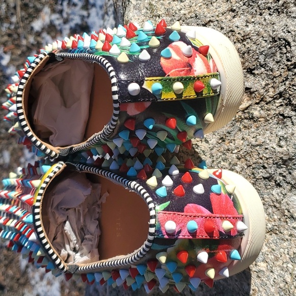 Christian Louboutin Roller Boat Leather Low Trainers Size 8 - Picture 4 of 16